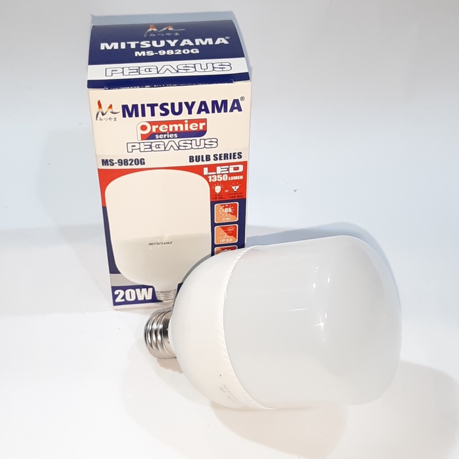 Bohlam Fitting Mitsuyama Pegasus LED 20 Watt Super Terang Cahaya Putih Pegasus MS-9820G
