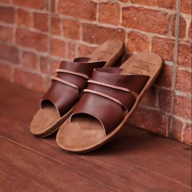 SANDAL KULIT PRIA CEVANY TAIM BLACK BROWN KULIT SAPI ASLI ORIGINAL HANDMADE