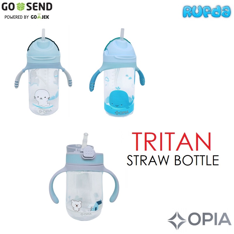 Opia Tritan Straw Bottle with Handle Botol Minum Sedotan Bayi