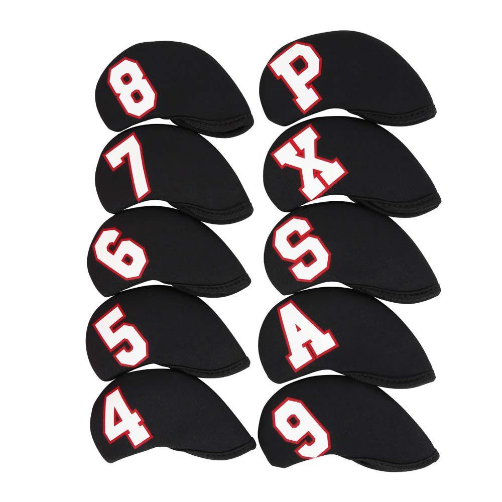 Penutup Kepala Besi Golf Agustina 4-9, P, S, A, X Pelindung Wedge Besi Olahraga Dengan Desain Nomor Penutup Pelindung Aksesoris Golf Putter Protector Case