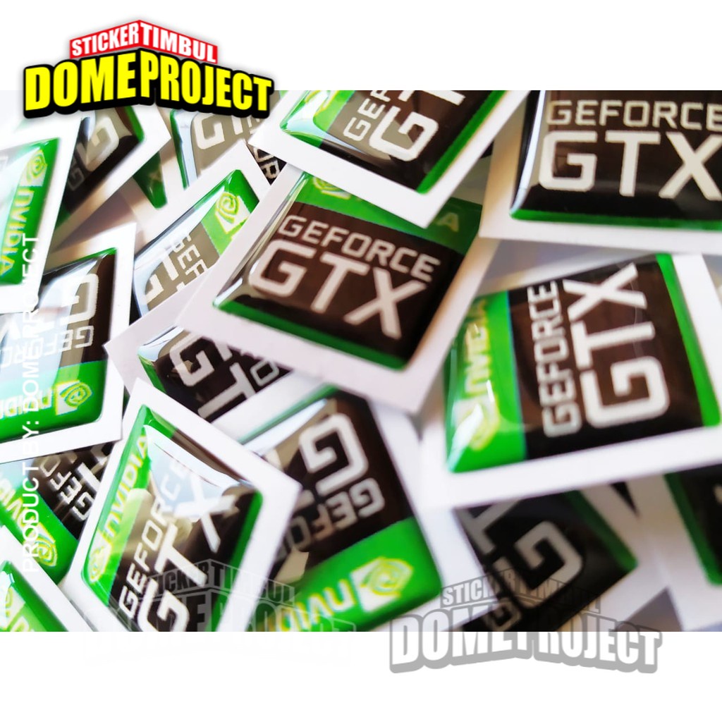 NVIDIA GTX KOTAK STIKER TIMBUL RESIN AKSESORIES PC GAMING DAN LAPTOP GAMING