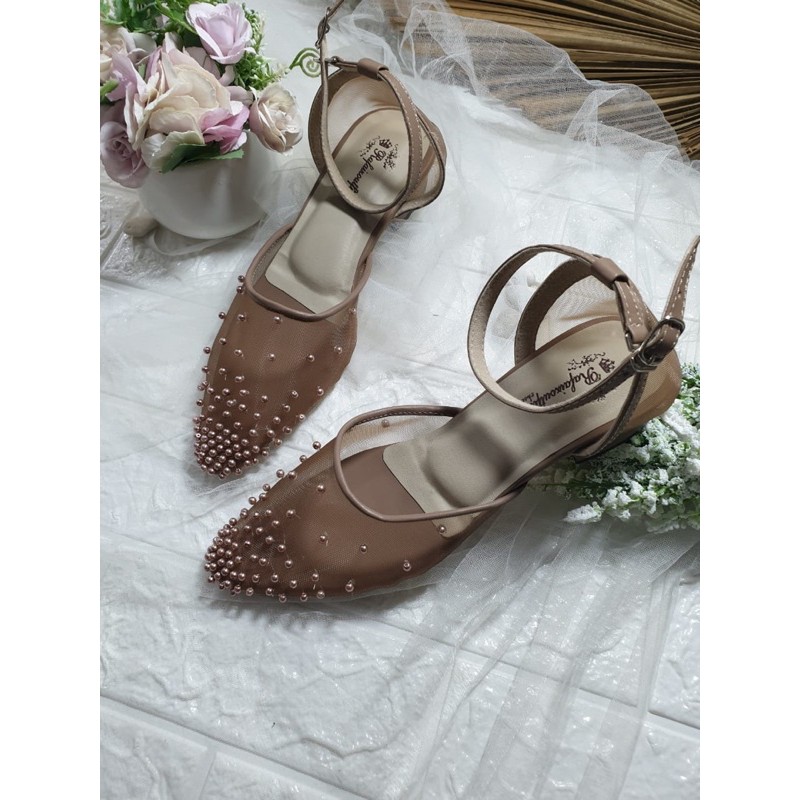 sepatu mocca Aqillla tnggi 3cm bahan