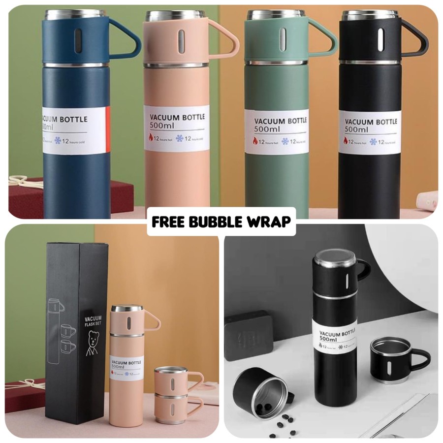 Botol Termos Air Panas Air/Dingin Set FREE 2 CANGKIR PENUTUP !!