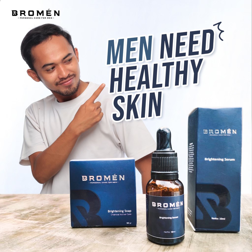 BROMEN SABUN &amp; SERUM WAJAH PENGHILANG JERAWAT SKINCARE PRIA (Garansi Uang Kembali Jika Produk Palsu)