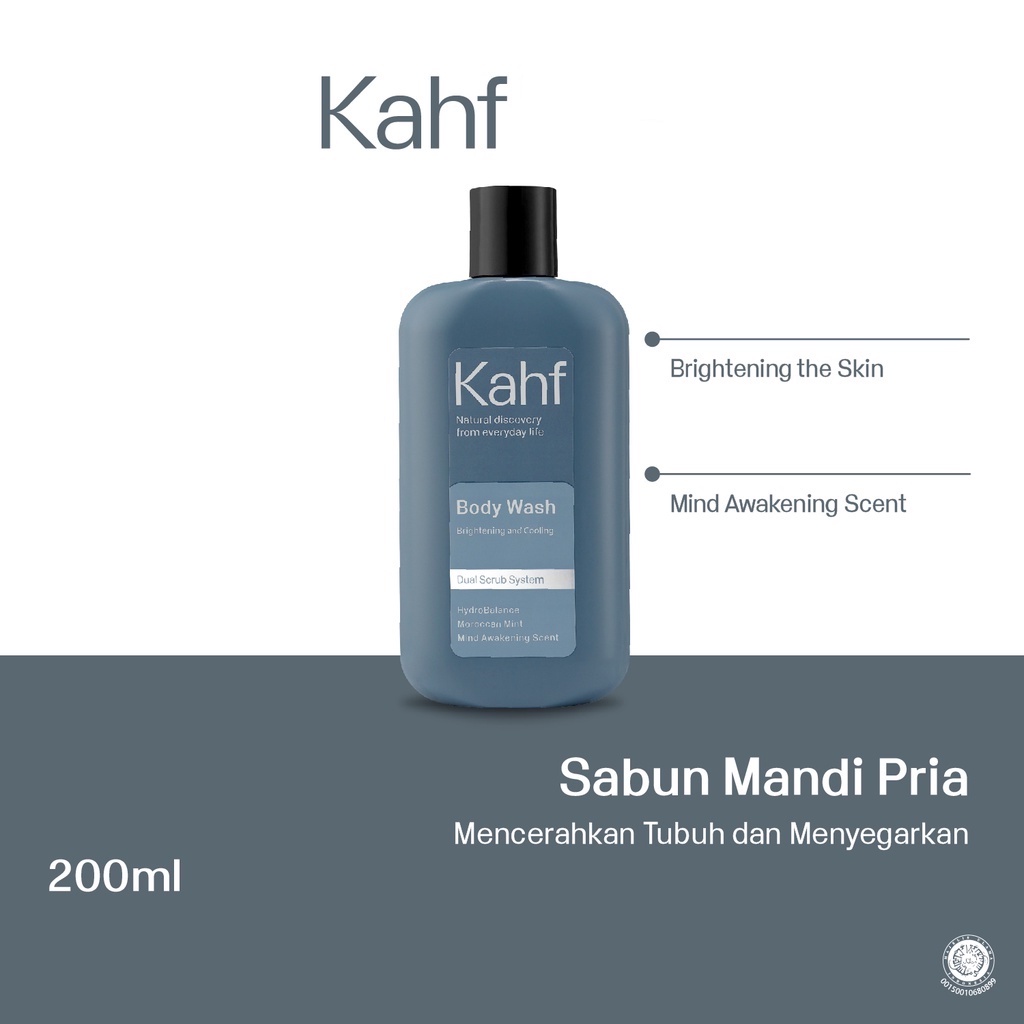 ★ BB ★ Kahf Brightening and Cooling Body Wash 200ml - Kahf Acne Fight and Relaxing Body Wash 200ml - Sabun Mandi Pria