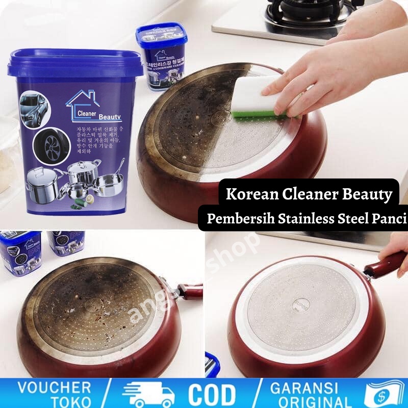 Pembersih Kerak Panci Wajan Gosong Hitam Power Pembersih Karat Stainless Steel Pembersih Stainless Steel Cleaner Beauty Cookware Panci Teflon Noda Gosong Kran Wastafel Velg Korean Cleaner Beauty Cookware Pembersih Stainless Steel Panci Teflon Noda Gosong