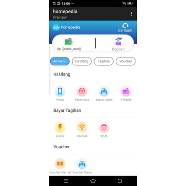 script bukaolshop home html tampilan oke