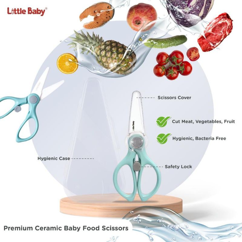 Little Baby Premium Ceramic Baby Food Scissors With Case / Gunting Makanan