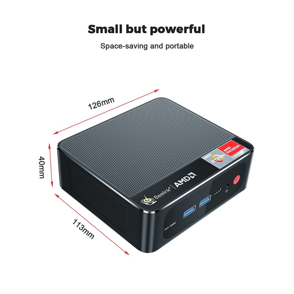 BEELINK SER3 MINI PC - KINGSTON VERSION  -  AMD RYZEN 7 3750H MINI PC - CRUCIAL 16GB DDR4 &amp; KINGSTON 500GB SSD - Windows 11 Supported