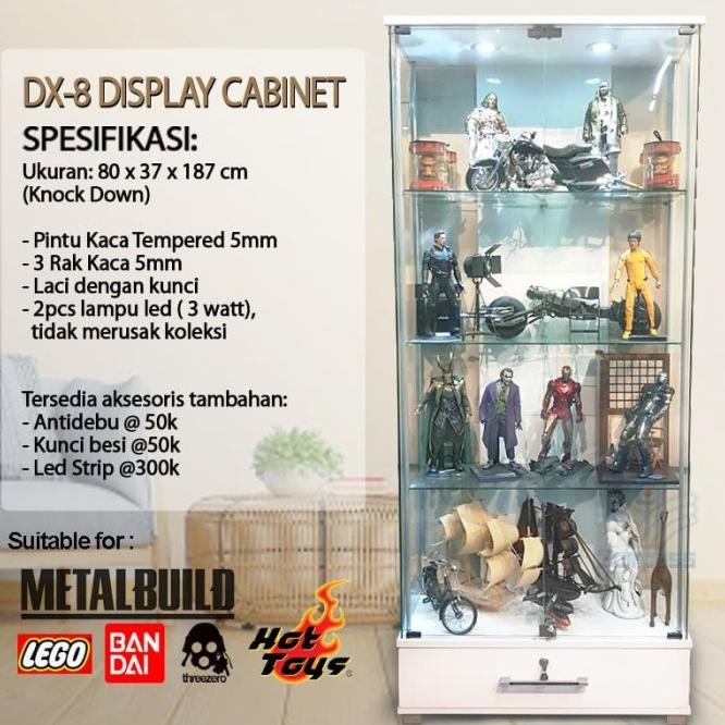 Lemari Hias Kaca 3 Rak Display Hot Toys Etalase Kristal Pajang Tas Ht