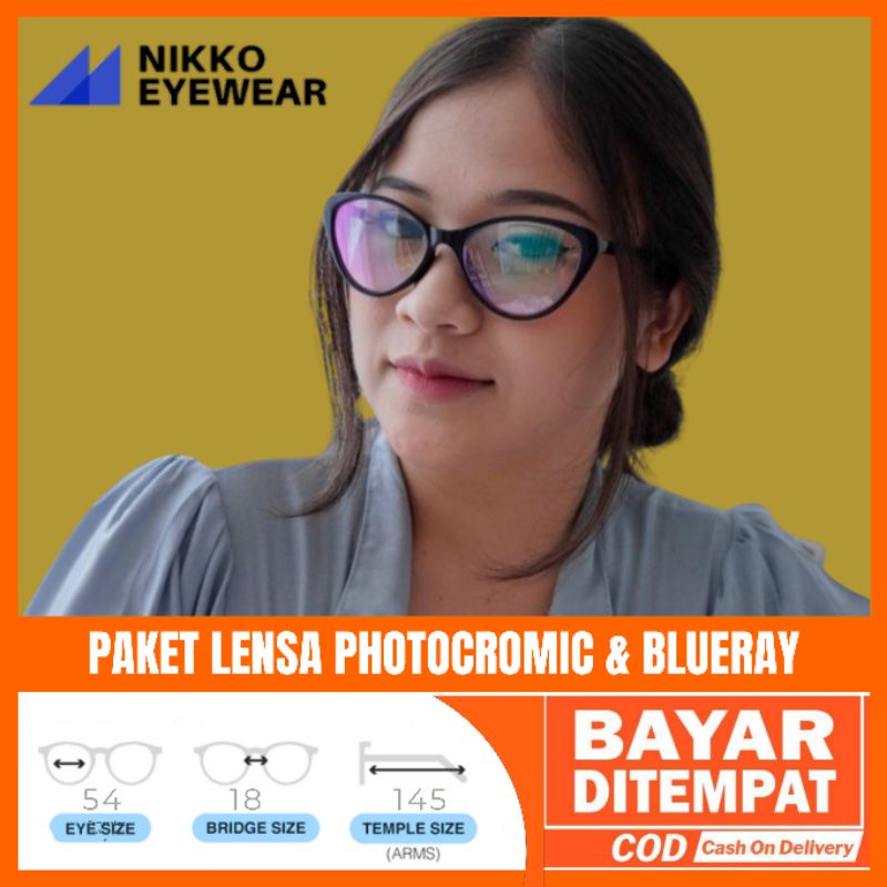 Paket Kacamata CB 8087 Lensa Antiradiasi Photocromic Blueray