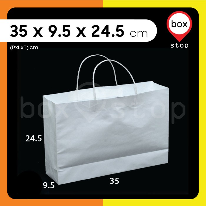 

Paper Bag - Paperbag Polos - PUTIH - 35 x9.5x24.5 cm (20 pcs)