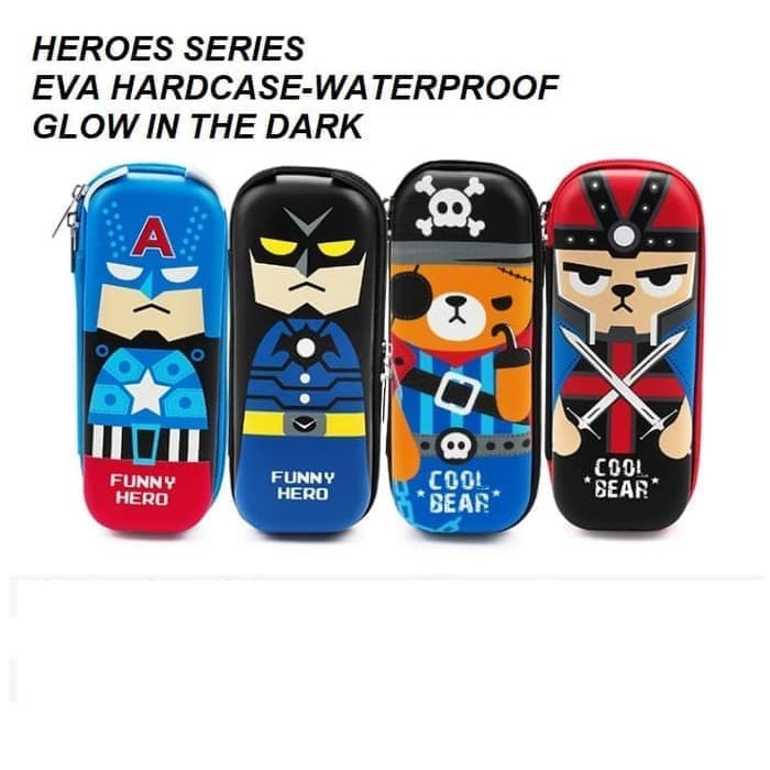 

Kotak pensil dan alat tulis Smiggle EVA Hardcase Heroes Series