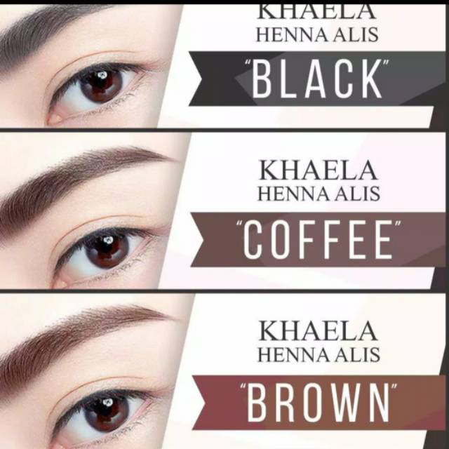 HENNA ALIS KHAELA ORIGINAL / EYEBROW HENNA / HENNA ALIS BLACK/COFFEE/BROWN