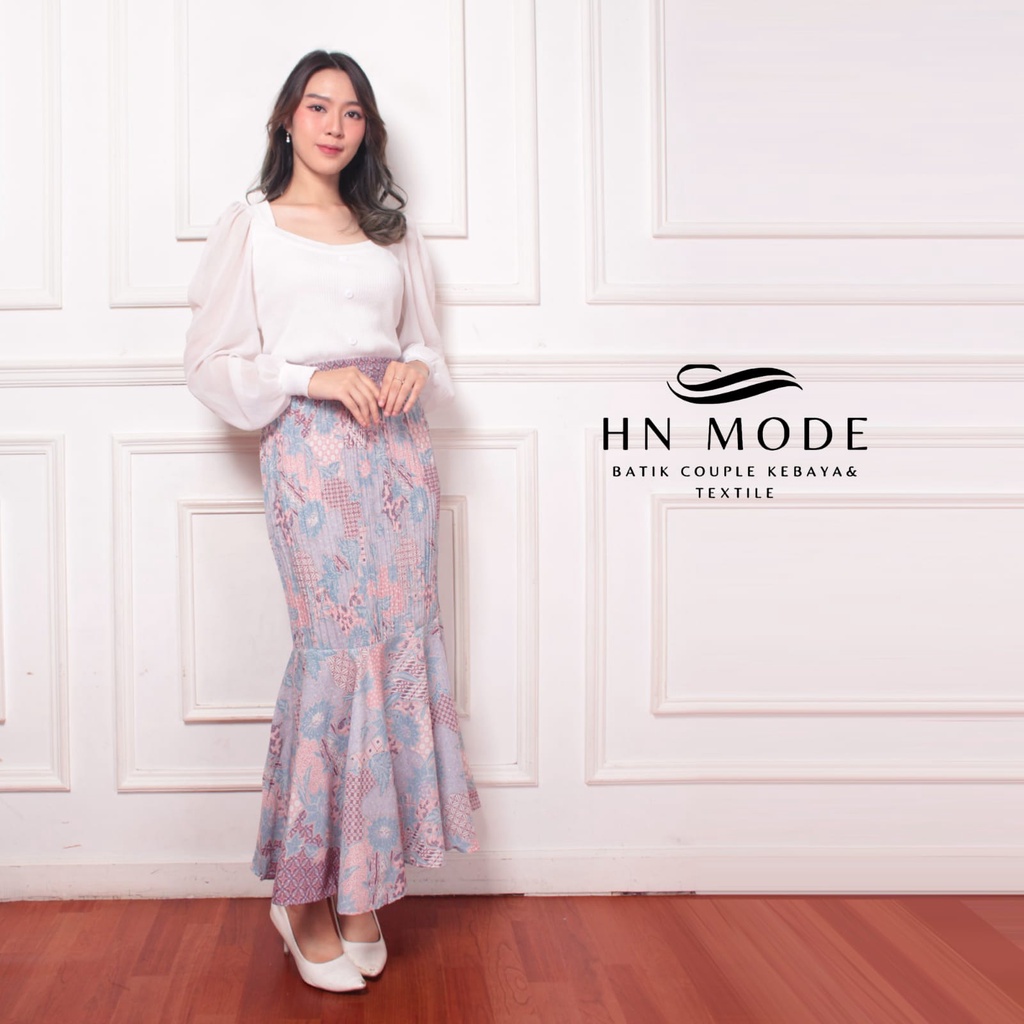 HN MODE - Rok duyung plisket batik / rok mermaid