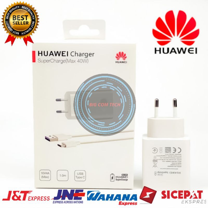 Charger Huawei P10 Plus / P20 Pro / P30 Pro / P40 / Mate 9 Pro / Mate 10 Pro / Mate 20 X / Mate 20 Pro / Honor V30 Pro / Honor V40 Lite Usb Type-C SuperCharge 40 Watt Original