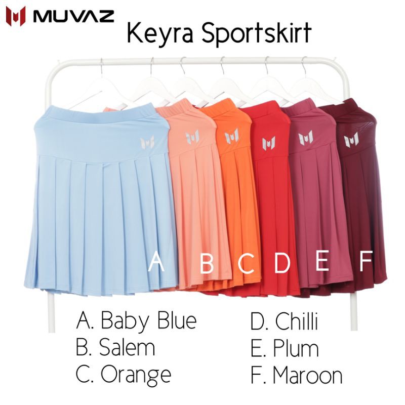 Muvaz Keyra Skirt A - Rok Olahraga Wanita Model Rampel Panjang 60 cm Varian Warna A-6