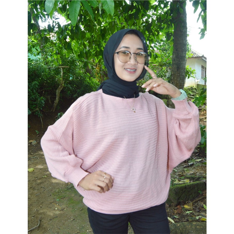 LASPERAL BATWING OVERSIZE / ATASAN WANITA KEKINIAN / PAKAIAN NEW ARRIVAL / BLOUSE RAJUT OVERSIZE / BATWING BLOUSE