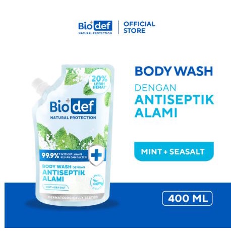 ☘️Yuri Kosmetik☘️ Biodef Natural Protection Body Wash Refill 400 ml (Sabun Mandi Cair ANTI Tumpah)