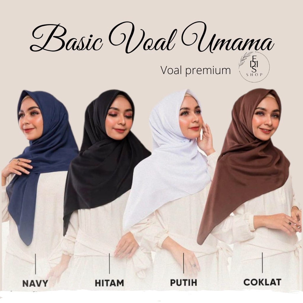 Hijab Basic Voal Umama premium edisi sekolah/ JILBAB SEKOLAH PREMIUM / HIJAB PARIS VOAL PREMIUM