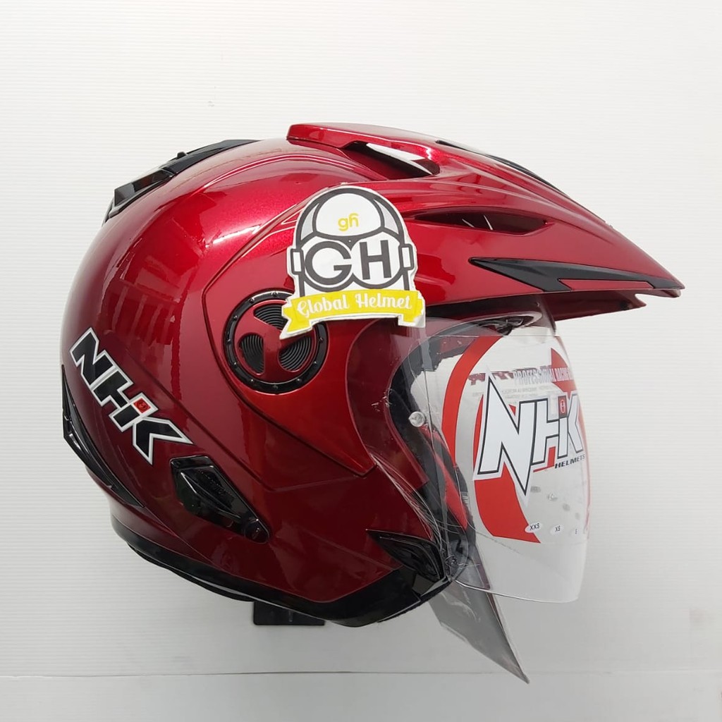 HELM HALF FACE NHK AVIATOR DOUBLE VISOR ROYAL RED