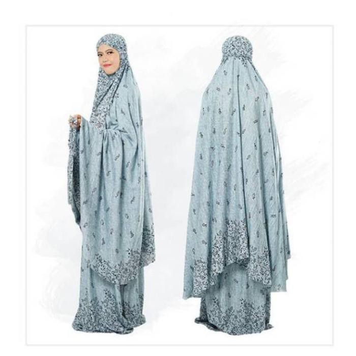 garden adem katun tazbiya Tazkia/mukenah blue/greendewasa ilalang jumbo mukena rayon Original