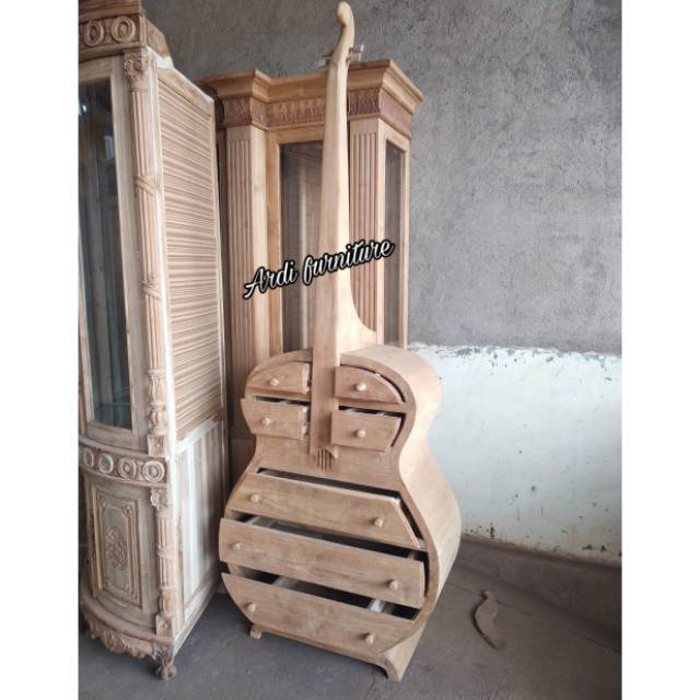 Bufet biola nakas hiasan ruangan lemari pajangan kayu jati