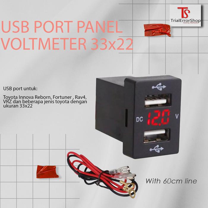 USB PORT PANEL TOYOTA INNOVA REBORN RUSH 2PORT VRZ VOLTMETER 33x22