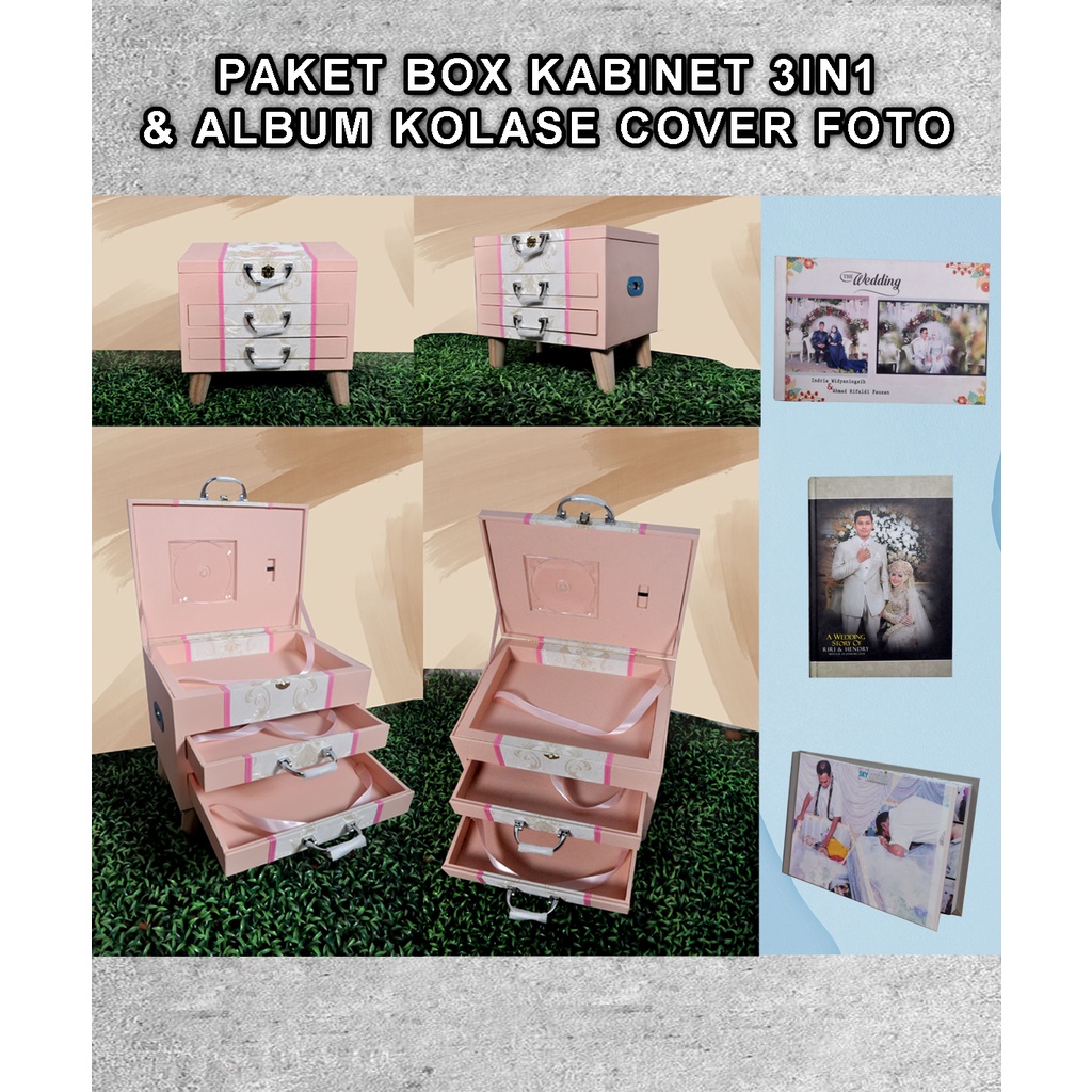 PAKET BOX KABINET 3IN1+ALBUM KOLASE COVER FOTO