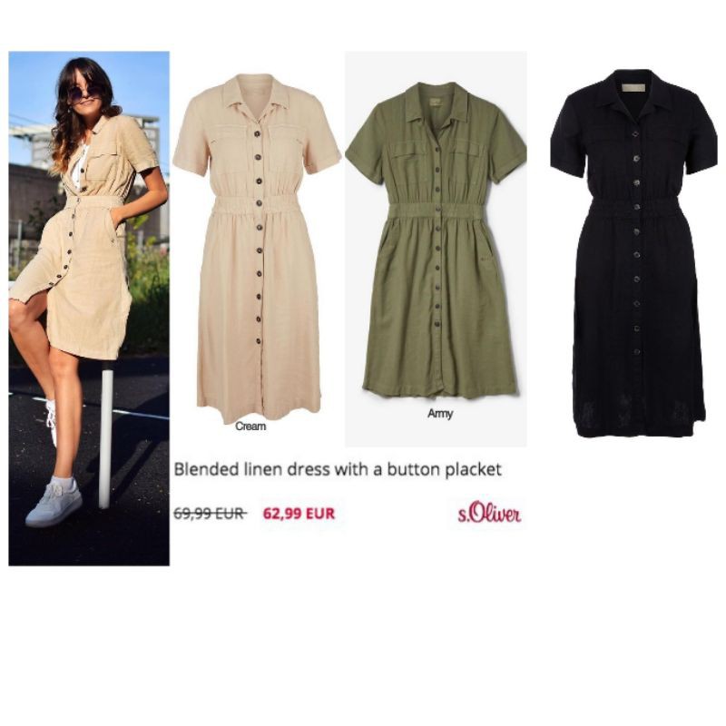 S OLIVER BUTTON LINEN DRESS
