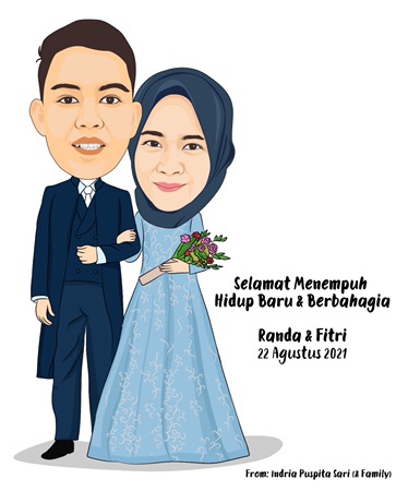 Karikatur Digital Sketsa Wajah (untuk Kado Atau Hadiah) Pengerjaan 2 Hari