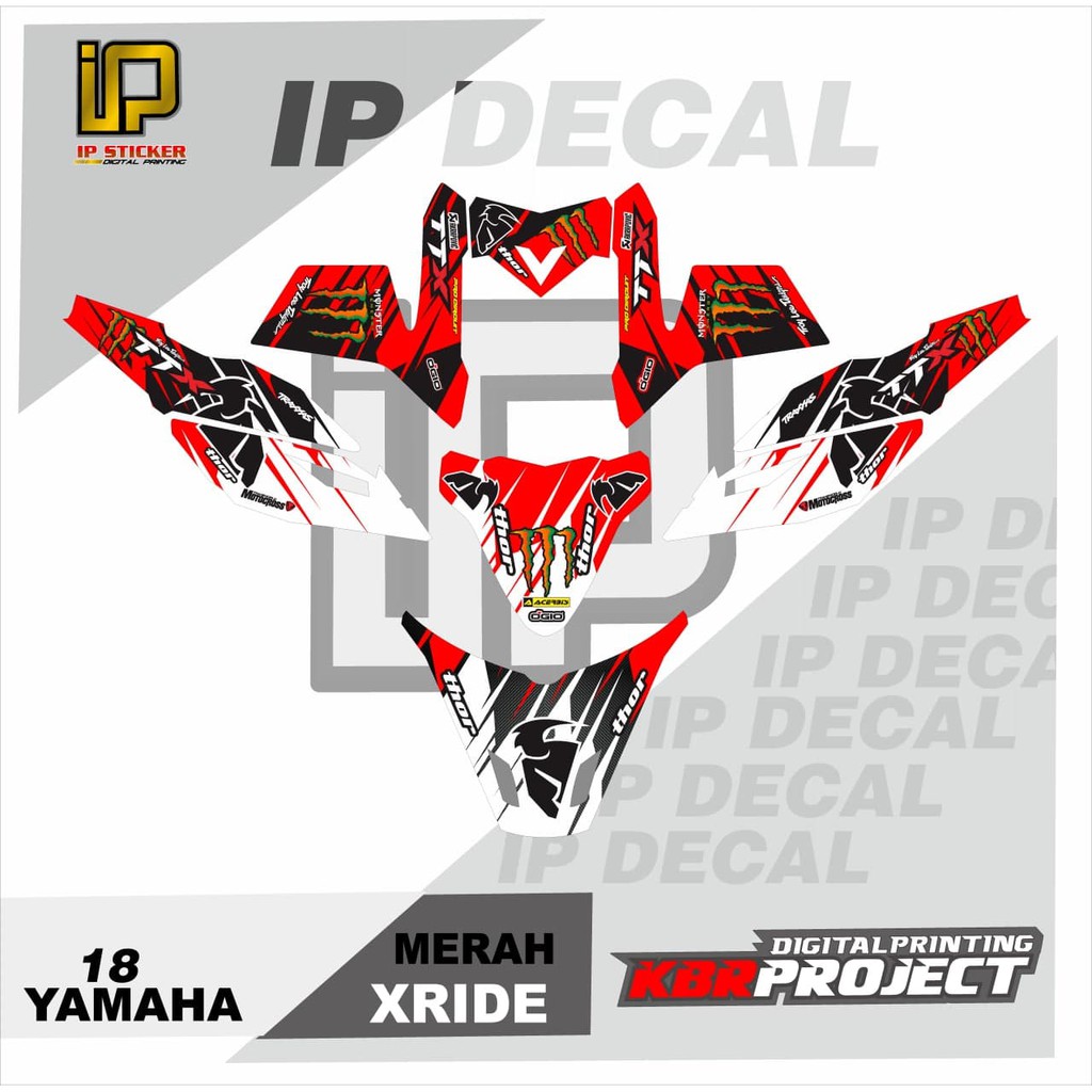 DECAL X-RIDE STICKER VARIASI MOTIF GRAFIS DECAL MOTOR YAMAHA X-RIDE 18 CUSTOM BEBAS BISA