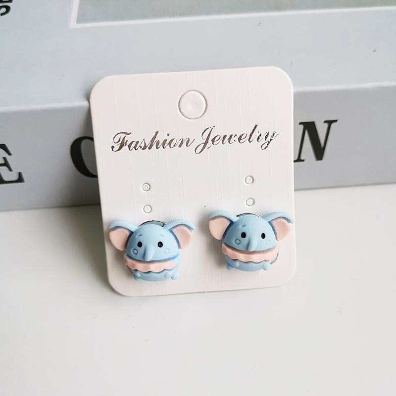 #New Arrival# Fashion Earrings Jewelry Korean Cartoon Bear Rabbit Pig Elephant Animal Ear Clips for Girl