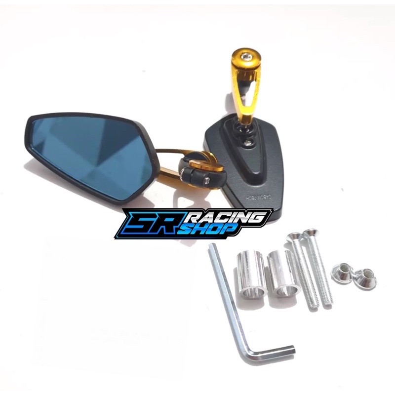 Spion Jalu Spion Bar End Oval Universal Nmax,Aerox,Pcx,Vario,Beat,Mio,Vespa,W175,Xabre,Vixion Dll-Gold