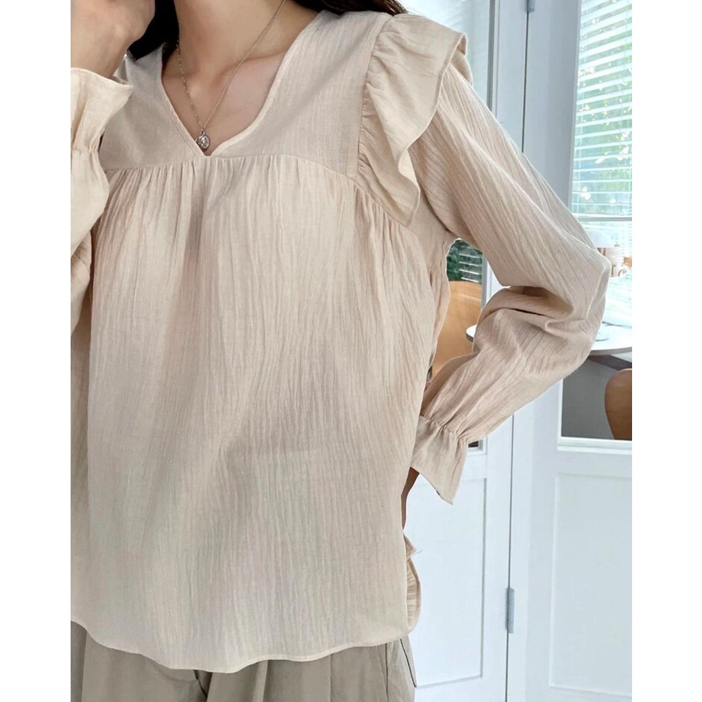 Alia Blouse Atasan Wanita Korean Style Crinkle Premium Blouse Wanita