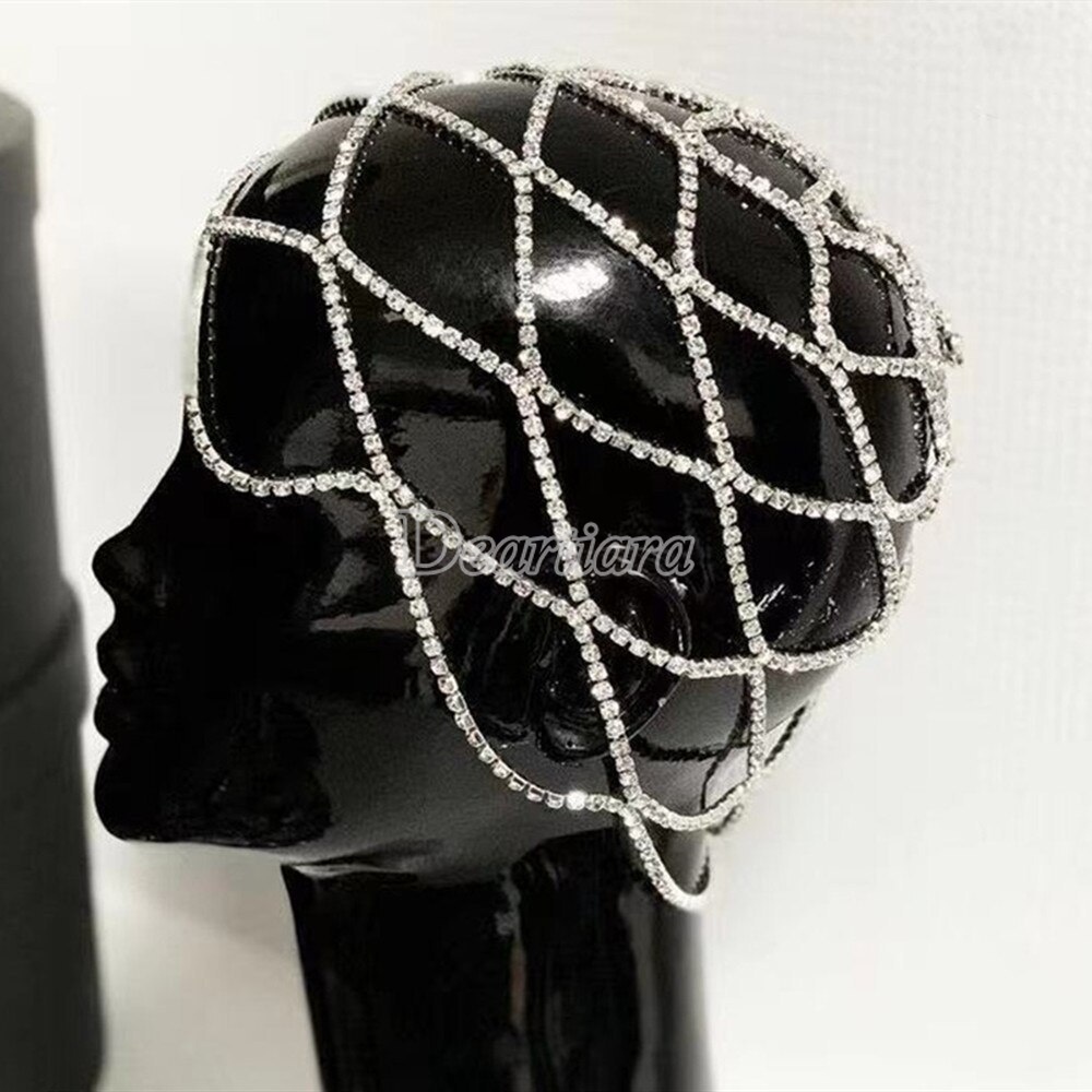 Fashionable Mesh Rhinestone Hair Chain Temperament Multi-layer Full Diamond Hair Accessory