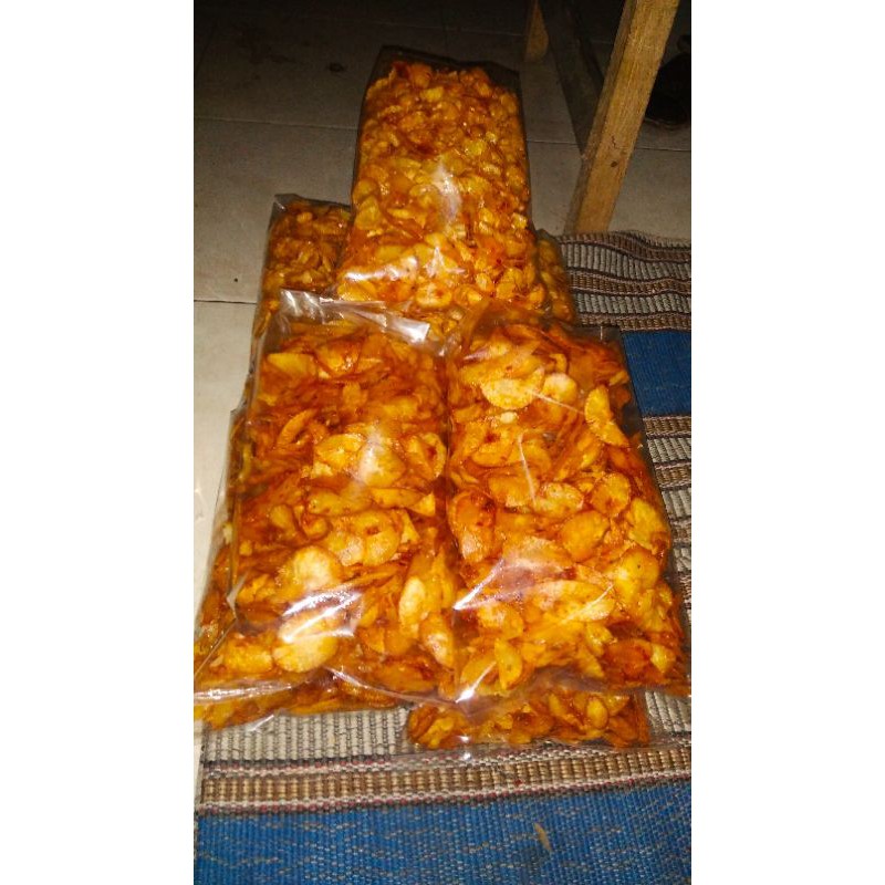 

keripik singkong balado pedas jagonya keripik (kemasan 1 kg)