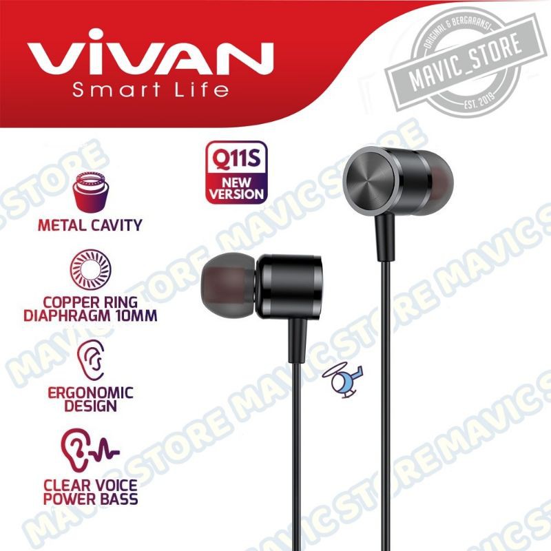 WIRED headset earphone Vivan Q10 q11 q11s