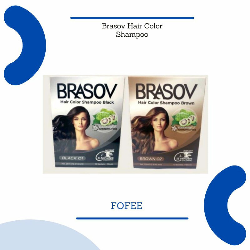 Brasov Hair Color Shampoo/ Shampo Pewarna Rambut