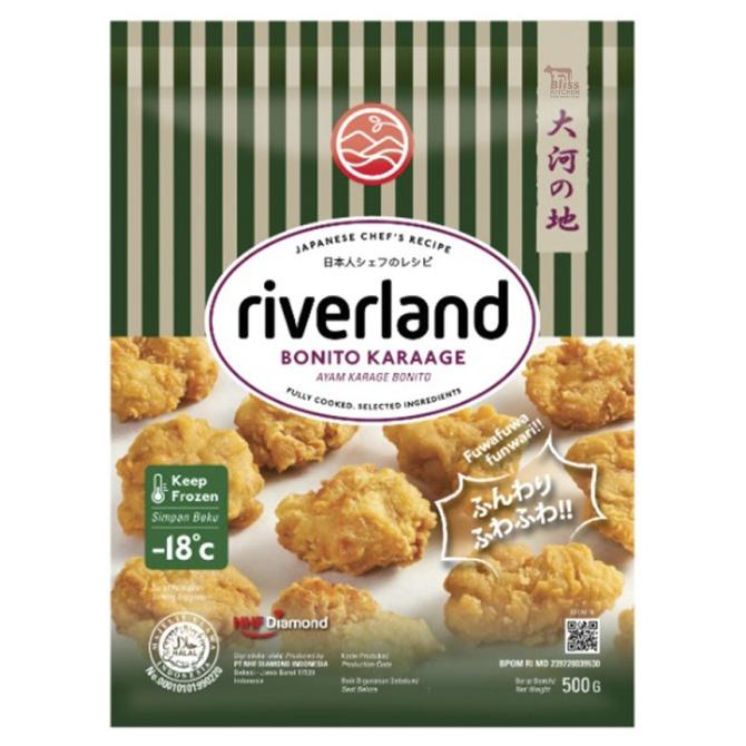 

MAKANAN BEKU / RIVERLAND BONITO CHICKEN KARAAGE / CHICKEN KARAGE / AYAM KARAGE 500GR NON COD