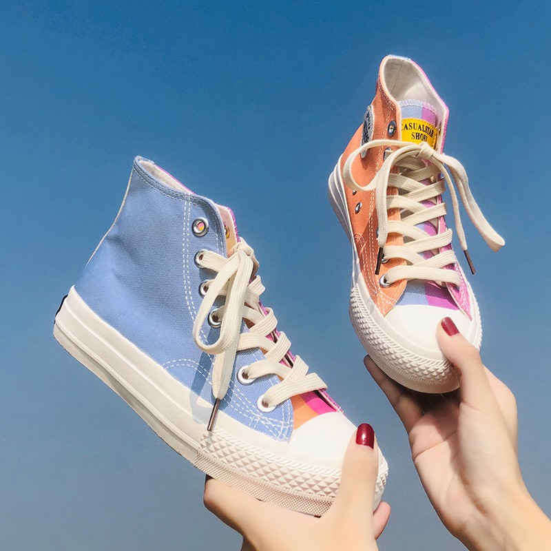 Sepatu Wanita Canvas Sepatu Sneakers Berubah Warna Saat Terkena Cahaya Ajaib Sepatu Putih Wanita