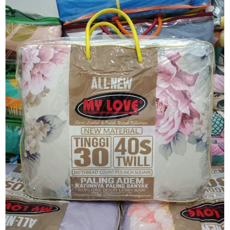 Bedcover My Love Queen FLAT 160x200 cm Tinggi 30 cm Katun Kualitas Premium