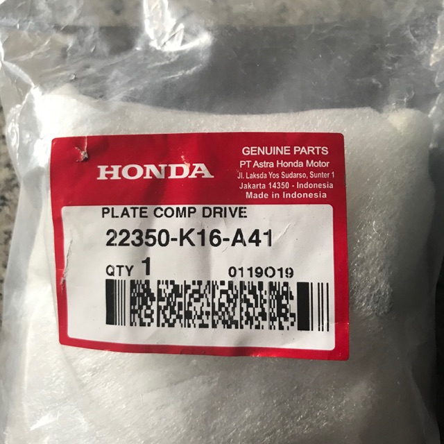Plat Kampas Ganda Honda Scoopy Fi 22350 K16 Plate Comp Drive