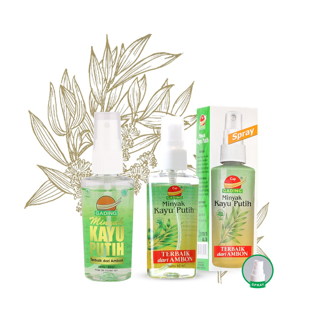 60ml Minyak Kayu Putih Ambon Spray Cap Gading Shopee Indonesia