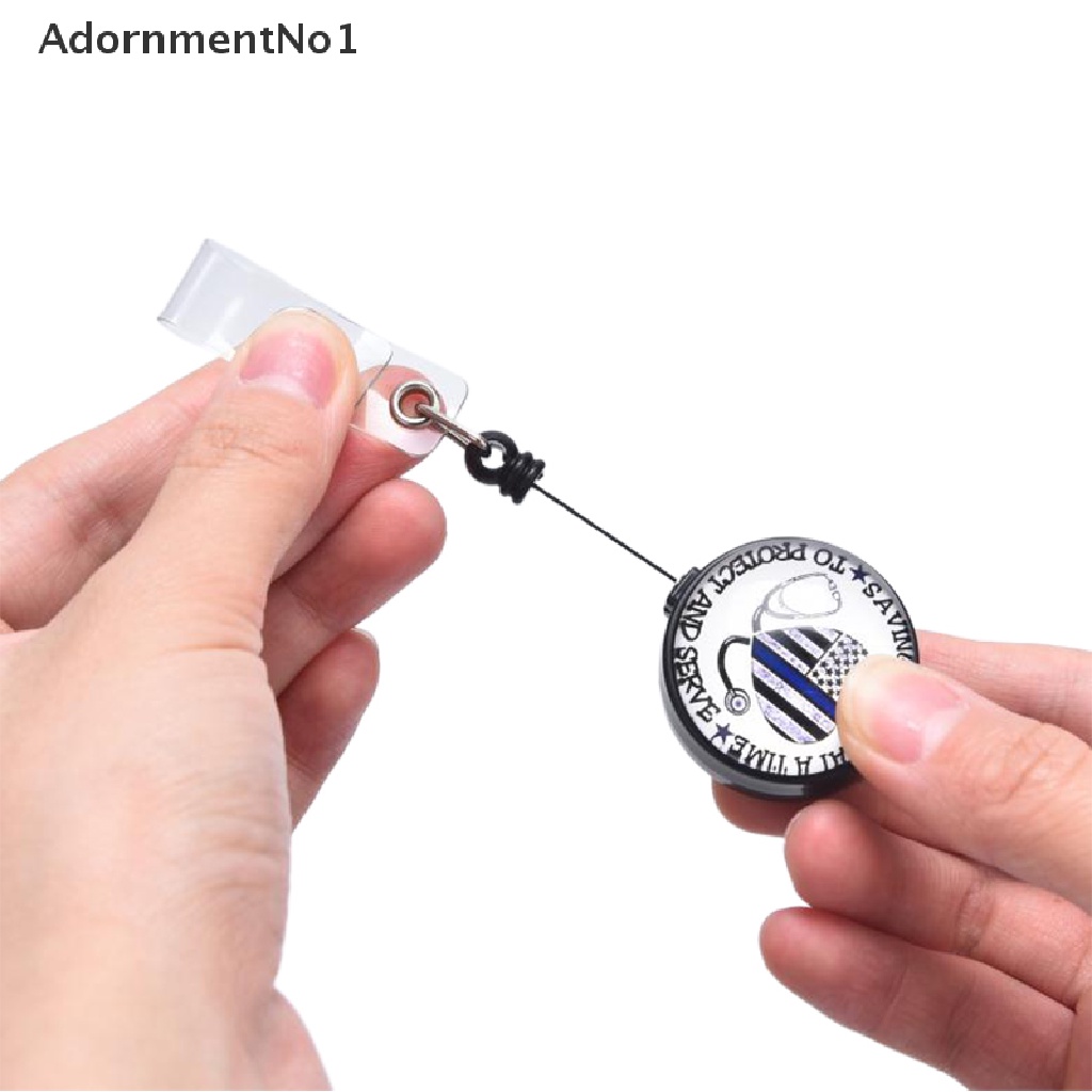 (AdornmentNo1) 1pc Gantungan Kunci Bentuk Hati Retractable Untuk ID Card / Dokter / Perawat