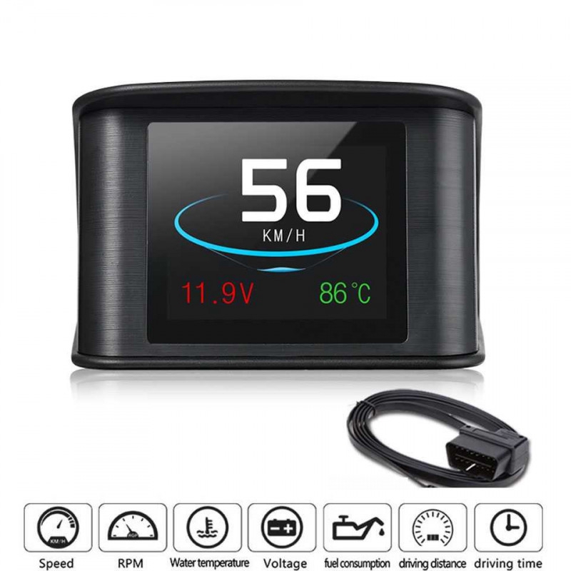 Display HUD Mobil OBD2 On-board Computer Speedometer - P10