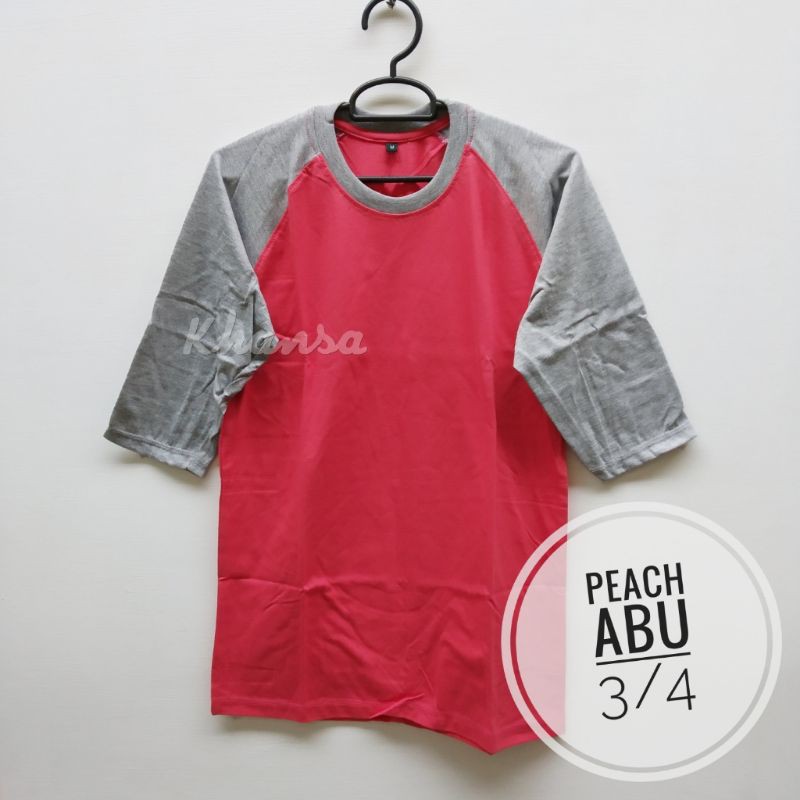 Peach abu kaos raglan