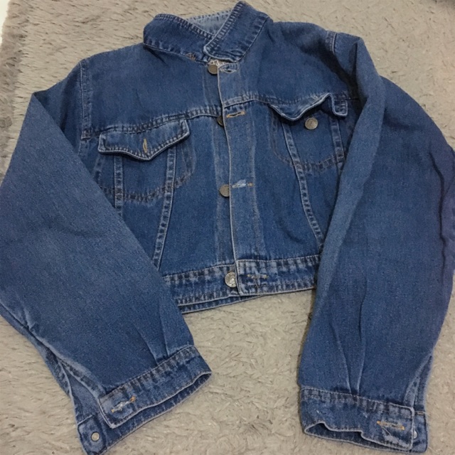 jaket jeans crop top