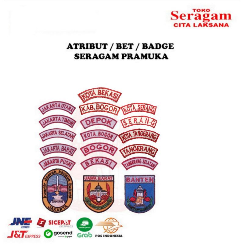 Atribut / Bet / Badge / Tanda Pengenal Bordir Seragam Pramuka