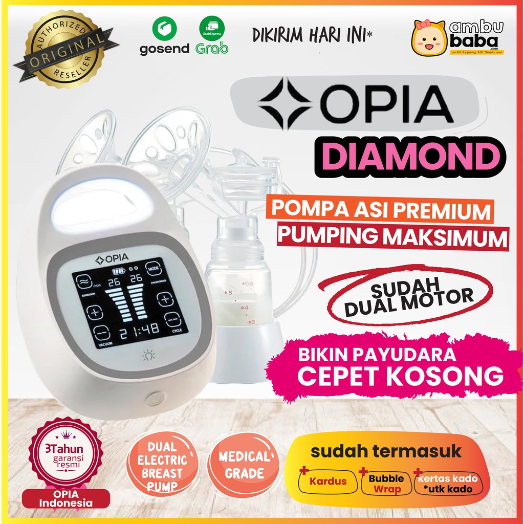 OPIA DIAMOND Breast Pump Electric Pompa ASI Elektrik Dual Motor Rechargeable
